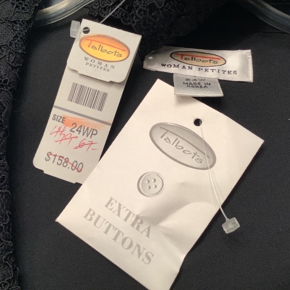 Plus size lace style collar long sleeve button down jacket top shirt blouse  NWT - Picture 2 of 11